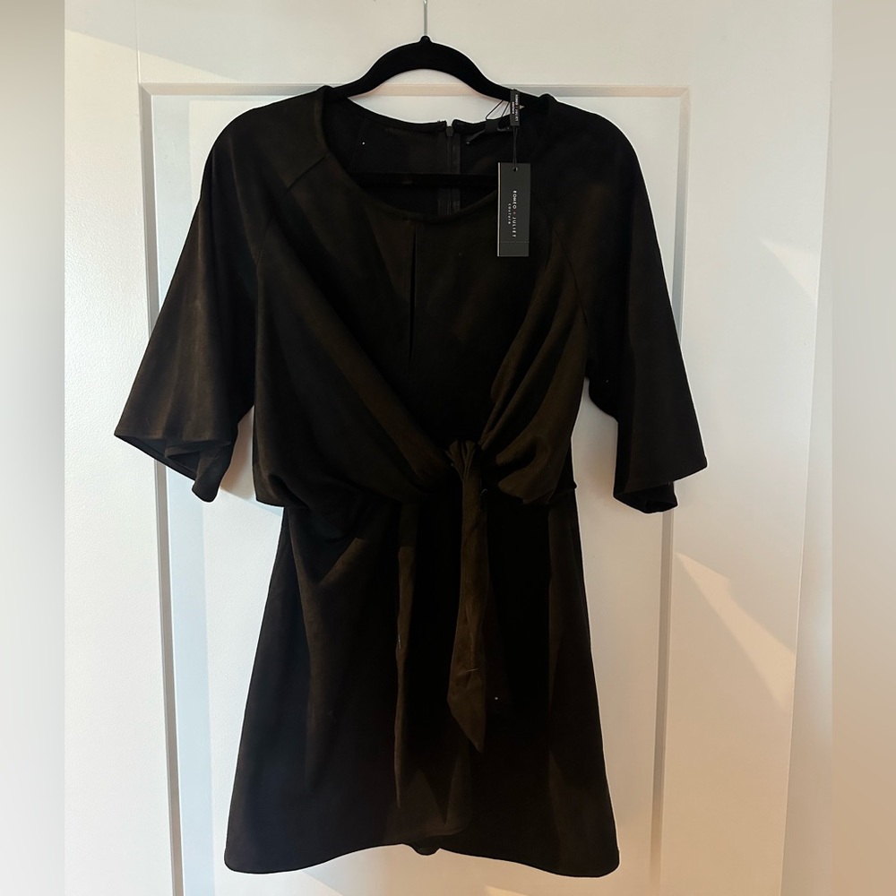 Black suede Romeo and Juliet couture dress